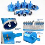 NICAVKIT 4 Inch Diamond Hole Saw Bits with Pilot Drill Bit, 4" Serrated Brazing Tile Hole Saw Diamond Tipped Drill Bits for Porcelain Tile Ceramic Stone Granite Marble Glass Bottles