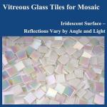 Samjobroad Iridescent White Mosaic Tiles, High-Temperature Fired Vitreous Mosaic Glass Pieces, 0.78-Inch Square Stained Glass Tiles for Crafts and DIY Art Projects – 0.66lb