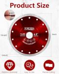 ZORUNNA 6" Diamond Blade for Angle Grinder, Super Thin Tile Cutting Blade for Smooth Cutting, 1Pcs Tile Cuttter Blade for Dry and Wet Cutting Porcelain Ceramic Tile Granite Marbles.