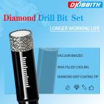 5-Pack 3/16" Dry Diamond Drill Bits Set, 5mm Tile Drill bits for Ceramic Porcelain Marble Granite Tile Stone Glass Brick, Integrated Coolant for Fast Dry Drilling, Round Shank, with Storage Case