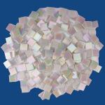 Samjobroad Iridescent White Mosaic Tiles, High-Temperature Fired Vitreous Mosaic Glass Pieces, 0.78-Inch Square Stained Glass Tiles for Crafts and DIY Art Projects – 0.66lb