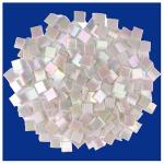Samjobroad Iridescent White Mosaic Tiles, High-Temperature Fired Vitreous Mosaic Glass Pieces, 0.78-Inch Square Stained Glass Tiles for Crafts and DIY Art Projects – 0.66lb