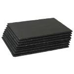 GDYIHANG 12 x 9Inch 8 Pack Slate Cheese Board with Natural Edge for Kitchen Dining Party, Charcuterie Stone Plates for Cake Fruit Meat Appetizers Dried Fruits Display Chalkboard, Set of 8