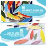 360 Pcs 1000g Petal Mosaic Tiles for Crafts Ceramic Mosaic Flower Tiles Bulk Flower Leaves Pieces Glazed Colorful Porcelain Pieces for Home Decoration Art Crafts DIY Projects