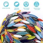 360 Pcs 1000g Petal Mosaic Tiles for Crafts Ceramic Mosaic Flower Tiles Bulk Flower Leaves Pieces Glazed Colorful Porcelain Pieces for Home Decoration Art Crafts DIY Projects