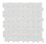 MSI White and Gray Matte Basketweave Porcelain Tile for Kitchen Backsplash, Floor Tile, Wall Tile for Bathroom, Shower Wall Tile, Mesh Mounted Mosaic Tile, Sample