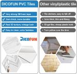 DICOFUN 10-Sheet White Wood Peel and Stick Backsplash, Vintage PVC Stick on Backsplash Wall Tiles for Kitchen and Bathroom