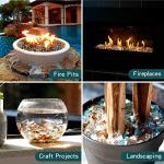 Mr. Fireglass 10 Pounds Blended Reflective Fire Glass for Fire Pit Fireplace and Landscaping, 1/2 Inch Mixed Colored High Luster Fireglass Rocks for Outdoor ＆ Indoor Use Aqua Blue+Copper+Platinum