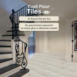 Tivoli Self Adhesive Vinyl Floor Tiles, 45 Tiles - 12" x 12", White Slate - Peel & Stick, DIY Flooring for Kitchen, Dining Room, Bedrooms, Basements & Bathrooms by Achim Home Decor