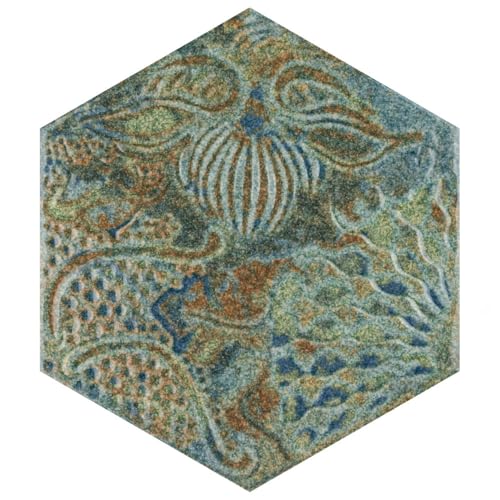 Gaudi React Hex Ocean Porcelain Shower Tile