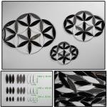 VerzTile Mosaic Tiles for Crafts - Petal Shaped Ceramic Tile Craft Hobbies & Art Projects 39 Color Options Endless Creativity DIY Design (Black White & Gray)
