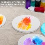 COYMOS 24 Pcs Round Ceramic Tiles for Crafts 4x4 White Ceramic Coasters for Crafts with Cork Backing Pads Blank Unglazed Tiles for Painting, Alcohol Ink, Acrylic Pouring, DIY Coaster