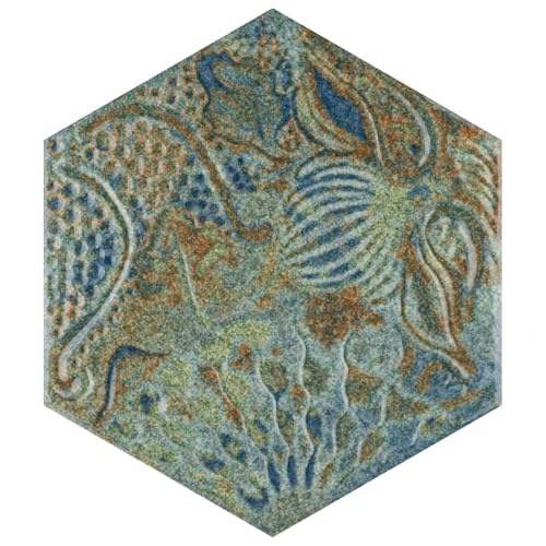 Gaudi React Hex Ocean Porcelain Shower Tile