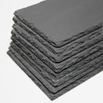 GDYIHANG 12 x 9Inch 8 Pack Slate Cheese Board with Natural Edge for Kitchen Dining Party, Charcuterie Stone Plates for Cake Fruit Meat Appetizers Dried Fruits Display Chalkboard, Set of 8