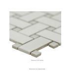 MSI White and Gray Matte Basketweave Porcelain Tile for Kitchen Backsplash, Floor Tile, Wall Tile for Bathroom, Shower Wall Tile, Mesh Mounted Mosaic Tile, Sample