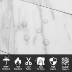AULIGET 100-Piece White Marble Look Peel and Stick Backsplash Wall Tiles, 3" x 6" PVC Faux Stone Stick on Tile for Backsplash Kitchen, Bathroom, Laundry Room, Camper, Fireplace
