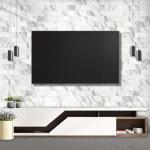 AULIGET 100-Piece White Marble Look Peel and Stick Backsplash Wall Tiles, 3" x 6" PVC Faux Stone Stick on Tile for Backsplash Kitchen, Bathroom, Laundry Room, Camper, Fireplace