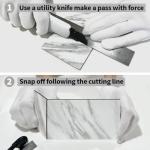 AULIGET 100-Piece White Marble Look Peel and Stick Backsplash Wall Tiles, 3" x 6" PVC Faux Stone Stick on Tile for Backsplash Kitchen, Bathroom, Laundry Room, Camper, Fireplace