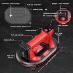 SundpeyPRO Electric Glass Suction Cup - 10" Heavy Duty Window Suction Cup Max Load 662lbs with 2 x 3.0Ah Batteries & Charger & Digital Display & 4 Layer Leakproof for Glass Tile Granite Windshields