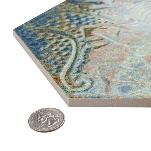 Gaudi React Hex Ocean Porcelain Shower Tile