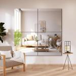 Delma Frameless Mirror Tiles 20"x20"x4 Pcs Wall Mounted, Shatter Resistant Full Length Tempered Glass Panels for Home Gym Bathroom Bedroom & Living Room Decor