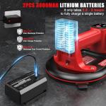 SundpeyPRO Electric Glass Suction Cup - 10" Heavy Duty Window Suction Cup Max Load 662lbs with 2 x 3.0Ah Batteries & Charger & Digital Display & 4 Layer Leakproof for Glass Tile Granite Windshields