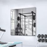 Delma Frameless Mirror Tiles 20"x20"x4 Pcs Wall Mounted, Shatter Resistant Full Length Tempered Glass Panels for Home Gym Bathroom Bedroom & Living Room Decor