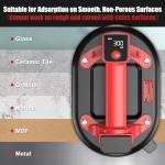 SundpeyPRO Electric Glass Suction Cup - 10" Heavy Duty Window Suction Cup Max Load 662lbs with 2 x 3.0Ah Batteries & Charger & Digital Display & 4 Layer Leakproof for Glass Tile Granite Windshields