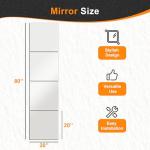 Delma Frameless Mirror Tiles 20"x20"x4 Pcs Wall Mounted, Shatter Resistant Full Length Tempered Glass Panels for Home Gym Bathroom Bedroom & Living Room Decor