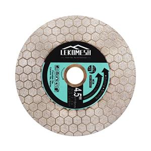 LEKOMESH Tile Blade 4.5"/115mm Diamond Saw Blade Hexagon Design for Cutting and Grinding Granite Marble Ceramic Porcelain Tile,Arbor 7/8"-5/8"
