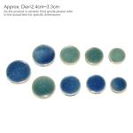 MECCANIXITY 200g Ceramic Mosaic Tiles for Crafts Bulk, Round Ice Crack Blue Green Ceramic Tiles for Mosaic Kits Garden Stepping Stone Cup Mat