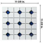 Merola Tile Oxford Matte White w/Cobalt Dot 11-3/8" x 11-3/8" Porcelain Floor and Wall Tile