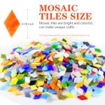 Csdtylh 1000 Pcs Mosaic Tiles, Glass Mosaic Tiles for Crafts Bulk, Stained Mosaic Glass Pieces, Mosaic Supplies for Home Decoration, Art Crafts, DIY Projects, Opaque (Rhombus)