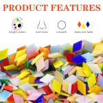 Csdtylh 1000 Pcs Mosaic Tiles, Glass Mosaic Tiles for Crafts Bulk, Stained Mosaic Glass Pieces, Mosaic Supplies for Home Decoration, Art Crafts, DIY Projects, Opaque (Rhombus)