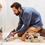 GE Silicone Caulk for Tub & Tile Kitchen & Bath, Clear, 10 fl oz Cartridge, 1 Pack - 100% Waterproof Silicone Sealant, Excellent Flexibility, Shrink & Crack Proof