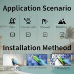 9 Sheets Glass Mosaic Tiles Backsplash, Pool Tiles,12" x 12" Kitchen Backsplash Tile