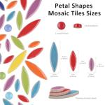 Artspac Petal Ceramic Mosaic Tiles for Crafts, 454g Mosaic Tiles Ceramic,Floral Mosaic Craft Supplies for Garden Spring Decoration