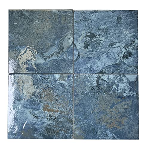 Aquarium Blue Glazed 6x6 Porcelain Shower Tile