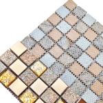 Gray Stone and Rose Gold Shower Floor Tile