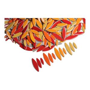 VerzTile Mosaic Tiles for Crafts - Petal Shaped Ceramic Tile Craft Hobbies & Art Projects 39 Color Options Endless Creativity DIY Design (Red & Oranges Mix)