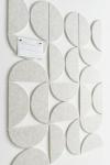 VIVELDA Large Bulletin Board Kit 48x36- Minimalist Wall Art to Replace Your Old Cork Boards for Walls for Office Decor - 24-Pack Semi-Circle Felt Wall Tiles for Home Office Décor (Limestone)