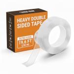 1.18" X 235" Heavy Duty Clear Double Sided Tape – Strong Double Sided Adhesive Tape – Wall Decoration, DIY, Office and Home Projects, No Tools Needed | Works on Tile, Glass, Wood, Metal, and Plastic