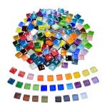 1100pcs Mixed Colors Glass Mosaic Tiles, DIY Mosaic Tiles for Crafts, 2.2lbs Crystal Stained Glass Tiles, Children Handmade DIY Art Craft Projects for Home Decoration