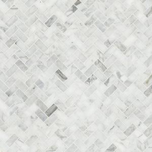 MSI Calacatta Cressa Herringbone Honed Marble Tile for Kitchen Backsplash, Wall Tile for Bathroom, Accent Wall Tile, and Shower Wall Tile, Mesh-Mounted Mosaic Tile, 11.61 x 11.61, White, 10 Piece