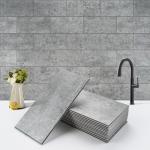 V-MOZZA Tile 100 Pieces Peel and Stick Backsplash Tiles, 3" x 6" PVC Subway Tile, Dark Slate Stick on Backsplash Tiles for Kitchen/Bathroom/Fireplace/Laundry/Camper