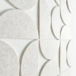 VIVELDA Large Bulletin Board Kit 48x36- Minimalist Wall Art to Replace Your Old Cork Boards for Walls for Office Decor - 24-Pack Semi-Circle Felt Wall Tiles for Home Office Décor (Limestone)