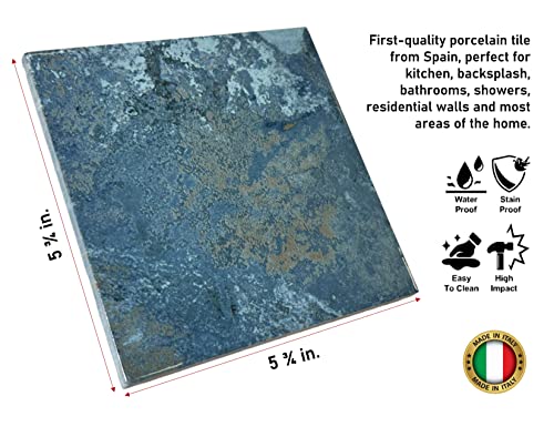 Aquarium Blue Glazed 6x6 Porcelain Shower Tile