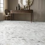 MSI Calacatta Cressa Herringbone Honed Marble Tile for Kitchen Backsplash, Wall Tile for Bathroom, Accent Wall Tile, and Shower Wall Tile, Mesh-Mounted Mosaic Tile, 11.61 x 11.61, White, 10 Piece