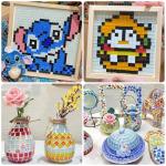 Quancru 121 Pcs Bulk Glass Mosaic Tiles 1 inch Crystal Small Mosaic Tiles Modern Interior Wall Tiles DIY Jigsaw Bathroom Mosaic Backsplash (Green Series)