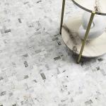 MSI Calacatta Cressa Herringbone Honed Marble Tile for Kitchen Backsplash, Wall Tile for Bathroom, Accent Wall Tile, and Shower Wall Tile, Mesh-Mounted Mosaic Tile, 11.61 x 11.61, White, 10 Piece